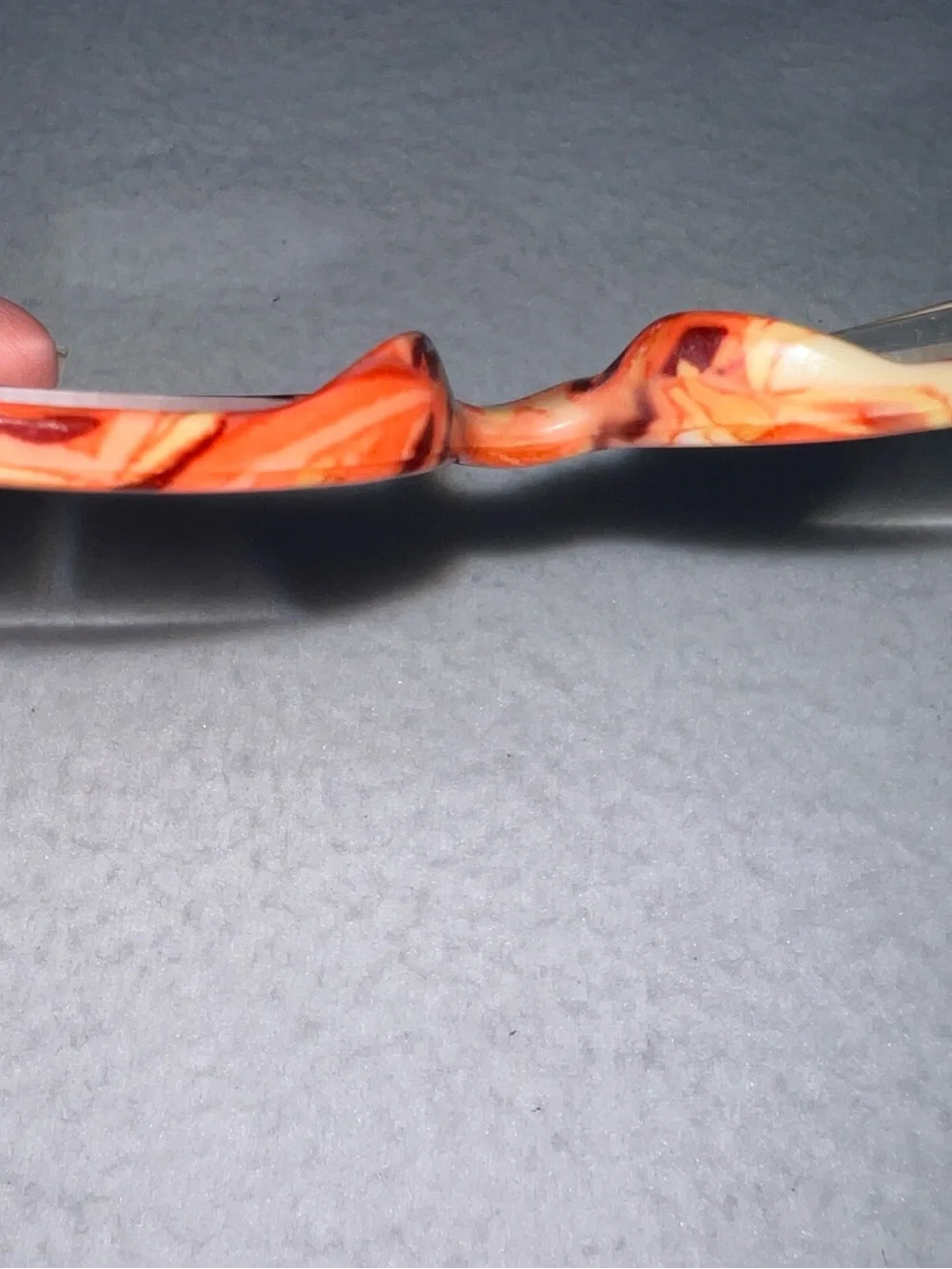 Orange Marbled Oval +2.5 Reading Glasses Vintage
